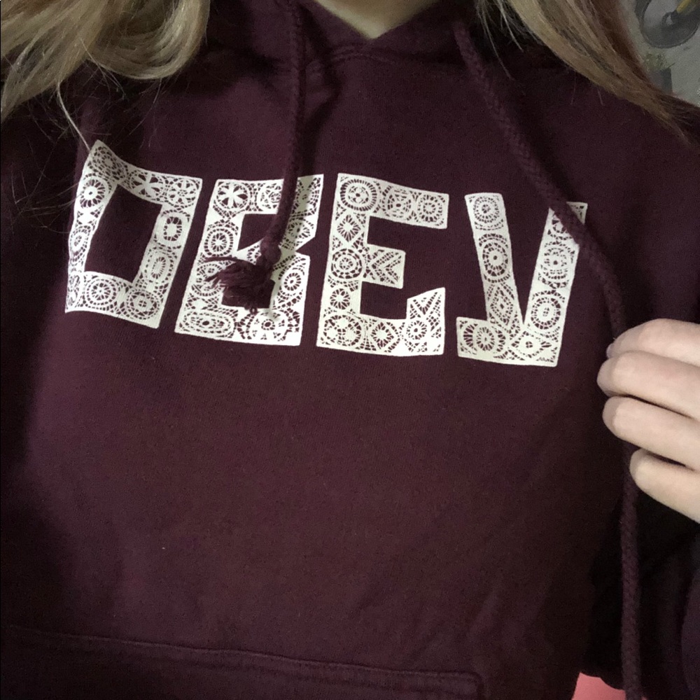 Maroon Obey hoodie - Picture 4 of 4